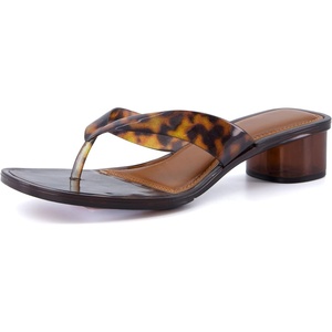image:imageCUSHIONAIRE Toots Thong Strap Jelly Sandals for Women with Low Block HeelTortoise