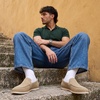 image:imageCUSHIONAIRE Caden Genuine Suede Penny Loafers for MenTan