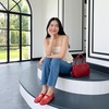 image:imageCUSHIONAIRE Syrup Mary Jane Jelly Ballet Flats for WomenRed