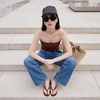 image:imageCUSHIONAIRE Toots Thong Strap Jelly Sandals for Women with Low Block HeelChocolate