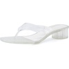 image:imageCUSHIONAIRE Toots Thong Strap Jelly Sandals for Women with Low Block HeelClear