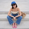 image:imageCUSHIONAIRE Toots Thong Strap Jelly Sandals for Women with Low Block HeelPink