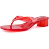 image:imageCUSHIONAIRE Toots Thong Strap Jelly Sandals for Women with Low Block HeelRed