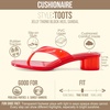 image:imageCUSHIONAIRE Toots Thong Strap Jelly Sandals for Women with Low Block HeelRed