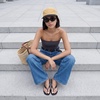 image:imageCUSHIONAIRE Toots Thong Strap Jelly Sandals for Women with Low Block HeelSmoke