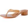 image:imageCUSHIONAIRE Toots Thong Strap Jelly Sandals for Women with Low Block HeelWhiskey