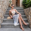 image:imageCUSHIONAIRE Toots Thong Strap Jelly Sandals for Women with Low Block HeelWhiskey