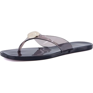 image:imageCUSHIONAIRE Telma Jelly Flip Flops for Women with Square ToeSmoke
