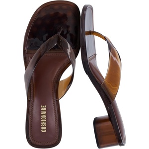 image:imageCUSHIONAIRE Toots Thong Strap Jelly Sandals for Women with Low Block HeelChocolate