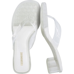 image:imageCUSHIONAIRE Toots Thong Strap Jelly Sandals for Women with Low Block HeelClear