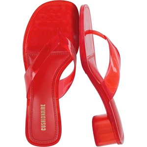 image:imageCUSHIONAIRE Toots Thong Strap Jelly Sandals for Women with Low Block HeelRed