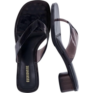 image:imageCUSHIONAIRE Toots Thong Strap Jelly Sandals for Women with Low Block HeelSmoke