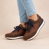 image:imageCUSHIONAIRE Kicks Fashion Sneakers for Women Lightweight NonSlip Lace Up Shoes with Memory FoamBrownNavy