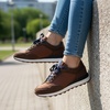 image:imageCUSHIONAIRE Kicks Fashion Sneakers for Women Lightweight NonSlip Lace Up Shoes with Memory FoamBrownNavy