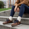 image:imageCUSHIONAIRE Kicks Fashion Sneakers for Women Lightweight NonSlip Lace Up Shoes with Memory FoamBrownNavy