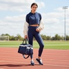image:imageCUSHIONAIRE Kicks Fashion Sneakers for Women Lightweight NonSlip Lace Up Shoes with Memory FoamNavy