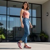 image:imageCUSHIONAIRE Kicks Fashion Sneakers for Women Lightweight NonSlip Lace Up Shoes with Memory FoamSalmonBurgundy