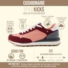 image:imageCUSHIONAIRE Kicks Fashion Sneakers for Women Lightweight NonSlip Lace Up Shoes with Memory FoamSalmonBurgundy