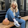 image:imageCUSHIONAIRE Score Platform Sneakers for Women Lightweight Tennis Shoes with Adjustable Laces and Memory Foam Wide Widths AvailableWhiteBlue