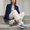 image:imageCUSHIONAIRE Score Platform Sneakers for Women Lightweight Tennis Shoes with Adjustable Laces and Memory Foam Wide Widths AvailableWhiteBlue