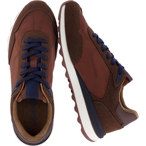 image:imageCUSHIONAIRE Kicks Fashion Sneakers for Women Lightweight NonSlip Lace Up Shoes with Memory FoamBrownNavy