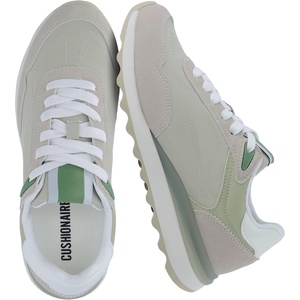 image:imageCUSHIONAIRE Kicks Fashion Sneakers for Women Lightweight NonSlip Lace Up Shoes with Memory FoamKhaki