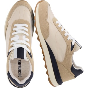 image:imageCUSHIONAIRE Kicks Fashion Sneakers for Women Lightweight NonSlip Lace Up Shoes with Memory FoamTanBlack