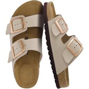 image:imageCUSHIONAIRE Laz Genuine Suede Cork Footbed Slide Sandals for WomenStone