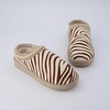 image:imageCUSHIONAIRE Keto Genuine Suede Leather Kids Slippers for Boys and Girls  Cozy SlipOn Mule House Shoes with Faux Fur Lining Cushioned Memory Foam ComfortBrown Zebra