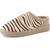 image:imageCUSHIONAIRE Keto Genuine Suede Leather Kids Slippers for Boys and Girls  Cozy SlipOn Mule House Shoes with Faux Fur Lining Cushioned Memory Foam ComfortBrown Zebra