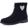 image:imageCUSHIONAIRE Dani Heart Ankle Boots for Girls with Zip Up FrontBlack
