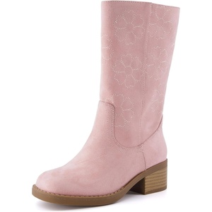 image:imageCUSHIONAIRE Sawyer Western Cowgirl Boots for Girls with Floral EmbroideryPink