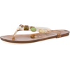 image:imageCUSHIONAIRE Soley Jelly Flip Flops for Women with Gemstone Thong StrapMocha