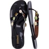 image:imageCUSHIONAIRE Soley Jelly Flip Flops for Women with Gemstone Thong StrapChocolate
