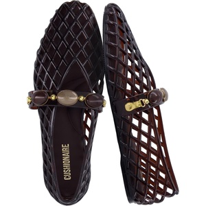 image:imageCUSHIONAIRE Sugar Jelly Flats for Women Embellished Vamp Strap Jelly ShoesChocolate