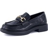 image:imageCUSHIONAIRE Gamble Loafers for Women Slip On Chunky Sole Work ShoesBlack Vegan Croco