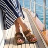 image:imageCUSHIONAIRE Lane Cork Slide Womens Sandals Comfortable Sandals for WomenBrown Vegan Suede