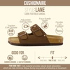image:imageCUSHIONAIRE Lane Cork Slide Womens Sandals Comfortable Sandals for WomenBrown Vegan Suede