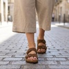 image:imageCUSHIONAIRE Lane Cork Slide Womens Sandals Comfortable Sandals for WomenBrown Vegan Suede