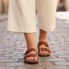 image:imageCUSHIONAIRE Lane Cork Slide Womens Sandals Comfortable Sandals for WomenCognac