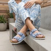 image:imageCUSHIONAIRE Lane Cork Slide Womens Sandals Comfortable Sandals for WomenLt Blue Vegan Suede