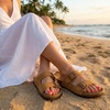 image:imageCUSHIONAIRE Lane Cork Slide Womens Sandals Comfortable Sandals for WomenTan Vegan Suede