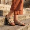 image:imageCUSHIONAIRE Lane Cork Slide Womens Sandals Comfortable Sandals for WomenTaupe Vegan Suede