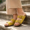 image:imageCUSHIONAIRE Lane Cork Slide Womens Sandals Comfortable Sandals for WomenYellow Vegan Suede