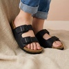 image:imageCUSHIONAIRE Lane Kids Sandals Comfortable Cork Footbed Slide with Adjustable Straps and Supportive Design for Boys and Girls SandalsBlack