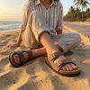 image:imageCUSHIONAIRE Lane Kids Sandals Comfortable Cork Footbed Slide with Adjustable Straps and Supportive Design for Boys and Girls SandalsBrown Nubuck