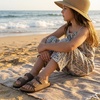 image:imageCUSHIONAIRE Lane Kids Sandals Comfortable Cork Footbed Slide with Adjustable Straps and Supportive Design for Boys and Girls SandalsBrown Nubuck
