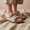 image:imageCUSHIONAIRE Lane Kids Sandals Comfortable Cork Footbed Slide with Adjustable Straps and Supportive Design for Boys and Girls SandalsStone Nubuck