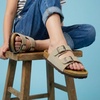 image:imageCUSHIONAIRE Lane Kids Sandals Comfortable Cork Footbed Slide with Adjustable Straps and Supportive Design for Boys and Girls SandalsStone Nubuck