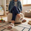 image:imageCUSHIONAIRE Lane Kids Sandals Comfortable Cork Footbed Slide with Adjustable Straps and Supportive Design for Boys and Girls SandalsWhite Matt